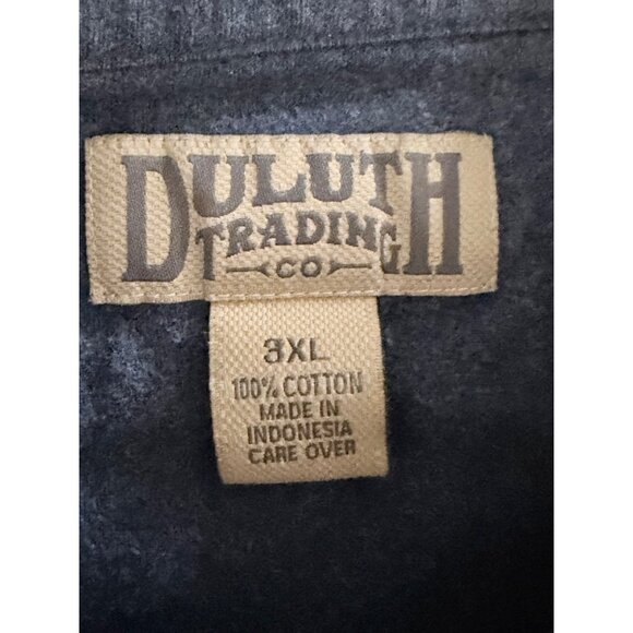 Duluth Trading Co Flannel Button Down Shirt Mens 3XL Slate Blue Cotton Outdoor - Picture 4 of 9